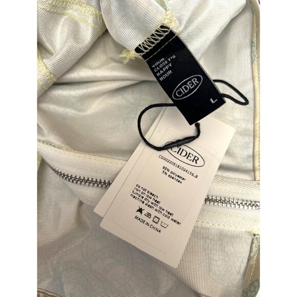 NWT Y2K Cider Satin Floral Corset Bustier Top Sz L Fairycore Ruffled Hem - Picture 5 of 5